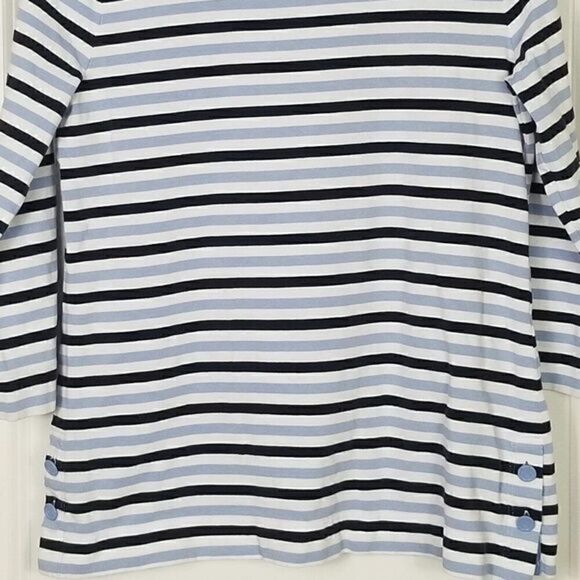 TALBOTS Preppy Striped Maritime 3/4 Sleeve Top - Picture 4 of 6